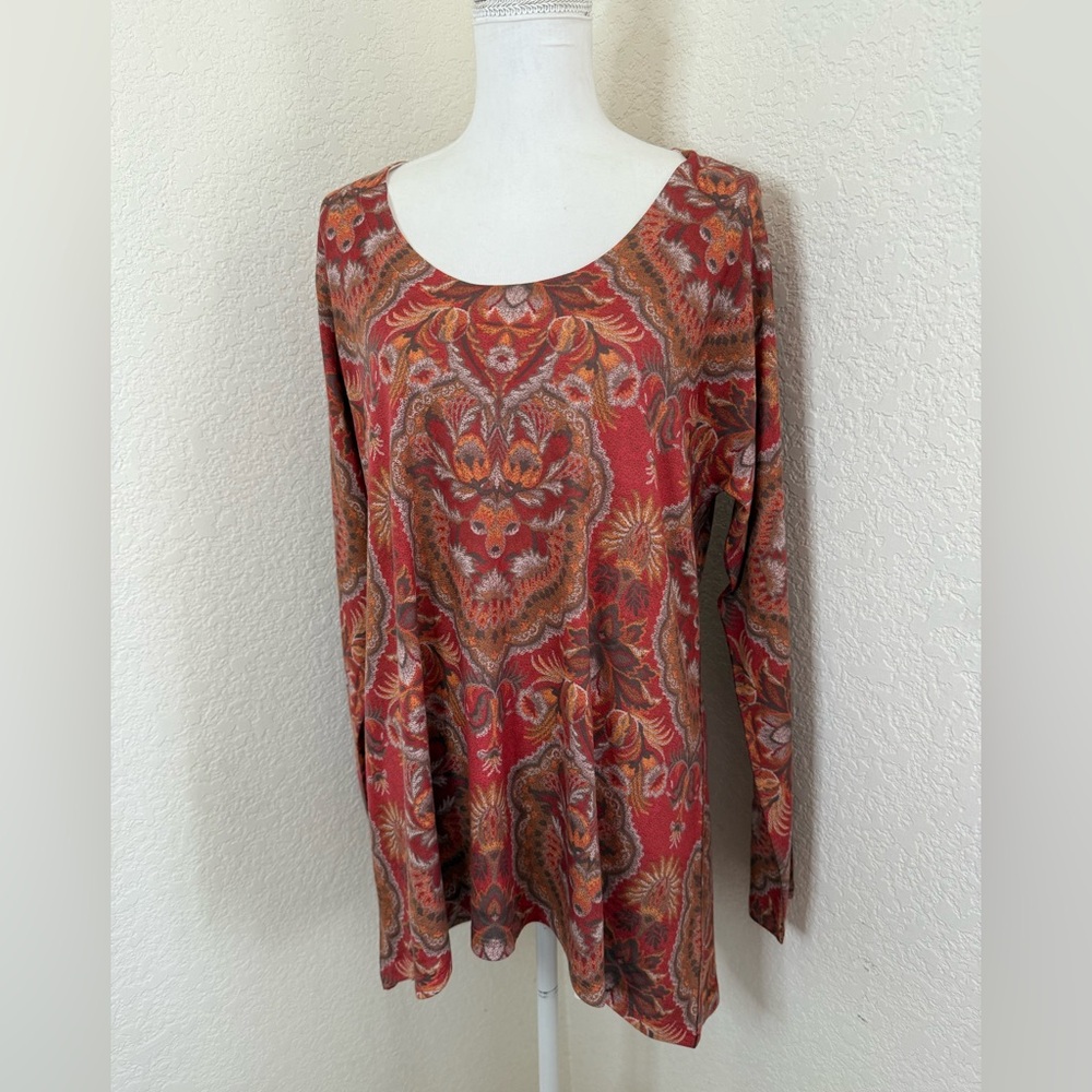 Soft Surroundings Paisley Design Pullover Sweater‎  sz Xl